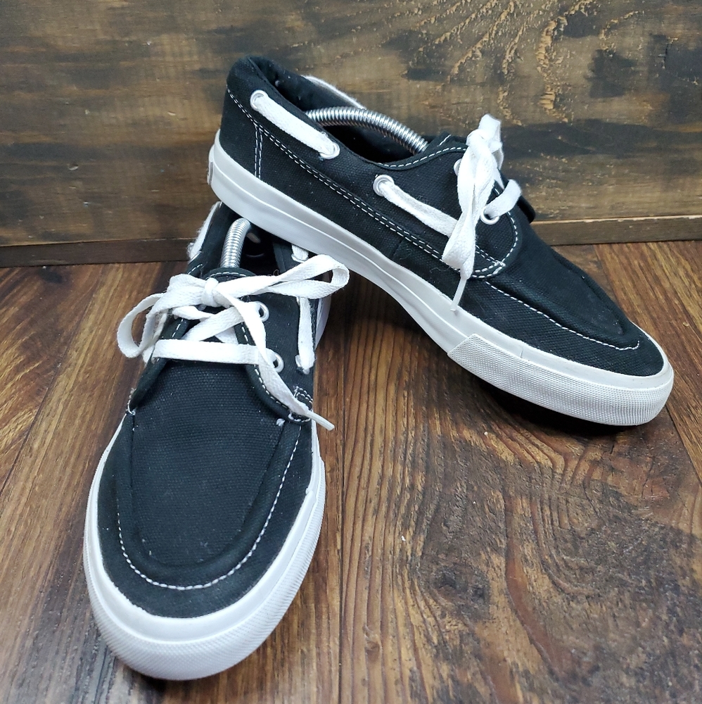 Converse Sea Star OX Canvas Boat Shoe Trainers Black Lace Up Mens 6.5 Womens 8